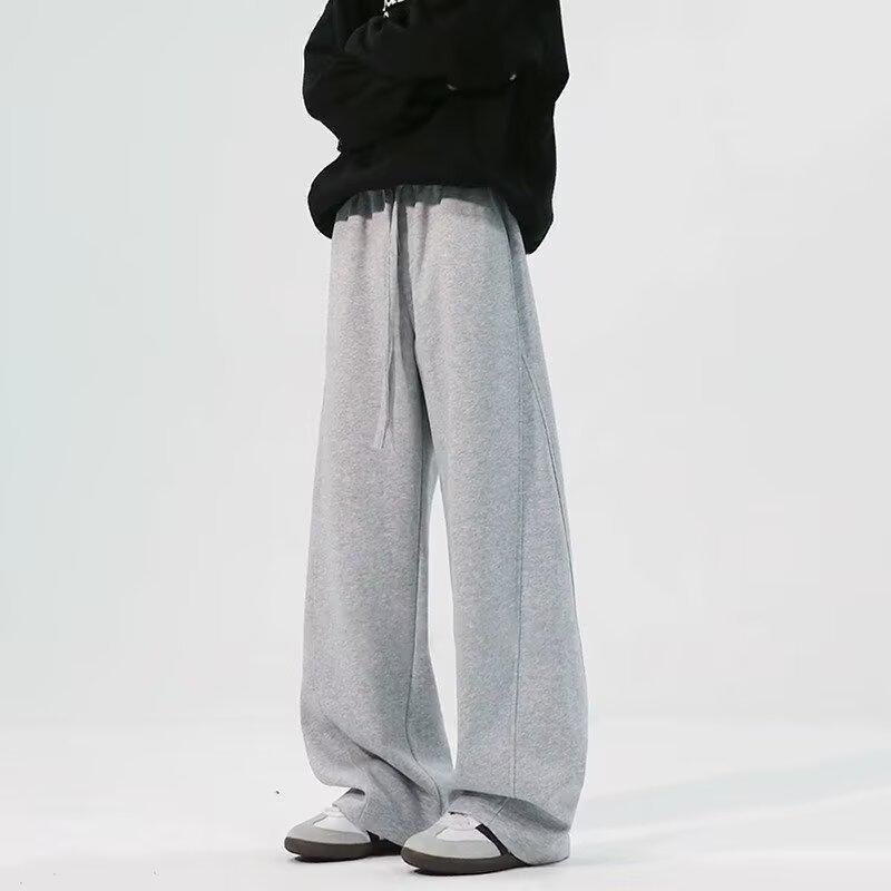 Men's Autumn/Winter Loose Straight Casual Pants with Plus Velvet - Trendy American Style