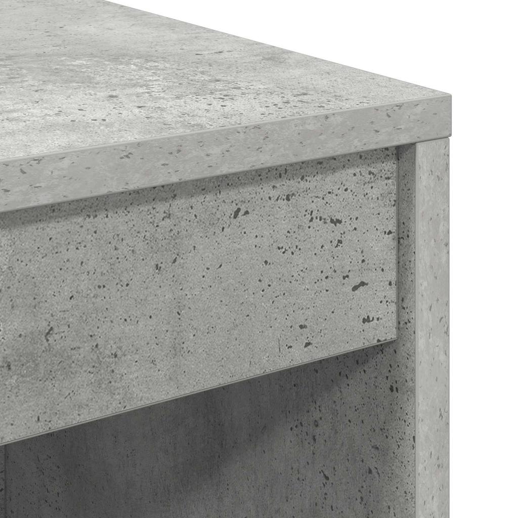 Desk with Drawers and Shelf 2 pcs Concrete Grey