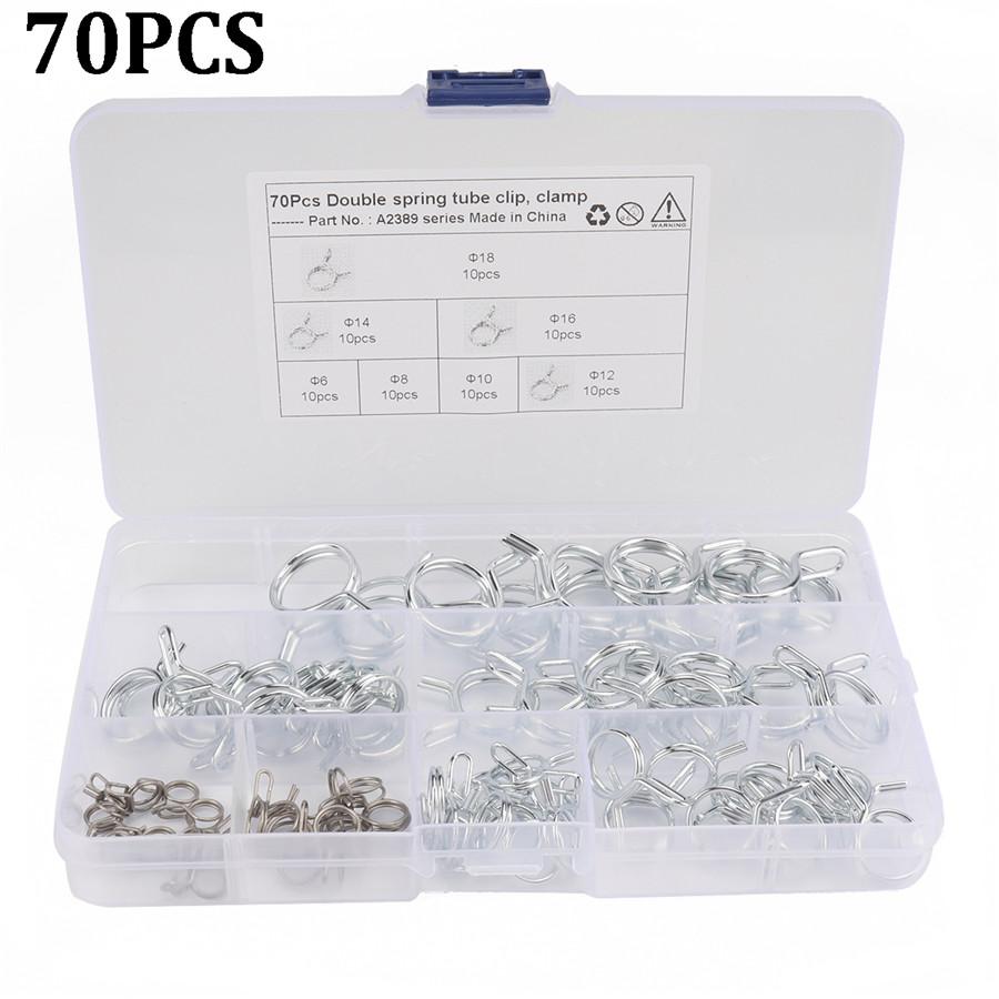 70 X Car RV Motorcycle Assortment Double Wire Fuel Line Hose Tube Spring Clamp