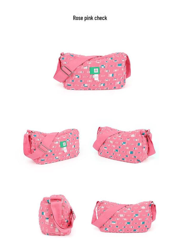 Módní dámská plátěná taška roku 2025: Sladký nový jarní styl s širokým ramenním popruhem