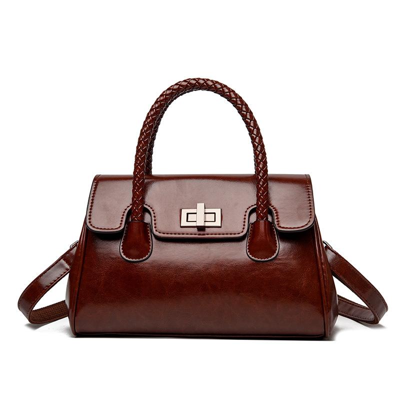 

Жіноча одноплечова сумка великої місткості, високого класу, у ретро-стилі, з плетеної мотузки, сумка крос-боді коричневий