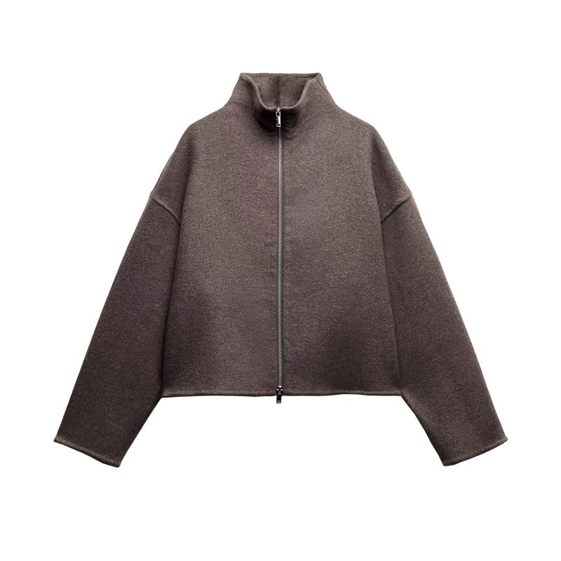 Spring New Arrival Fashion Wind Casual Versatile Stand Collar Long Sleeves Double Zipper Jacket Outwear 8491245
