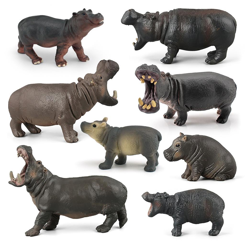 Wild Animal Pvc Hippo Model Set For Kids And Collectors