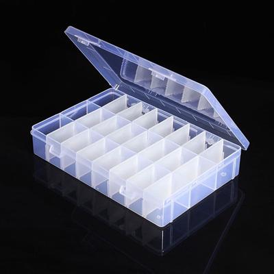 Caja surtida de componentes electrónicos de 24 vigas, caja de almacenamiento transparente