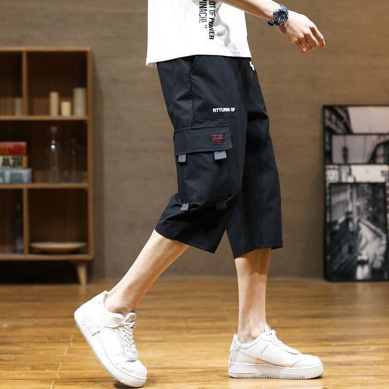 Stylish Men's Summer 2024 Thin Loose Fit Work Shorts with Seven-Point Design, Ideal for Leisure Wear and Various Occasions