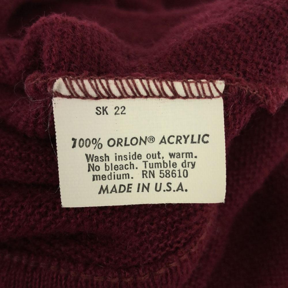 Pickering 70s 80s Made In USA Vintage Embroidery Long Sleeve V Neck Sweater Men's Used