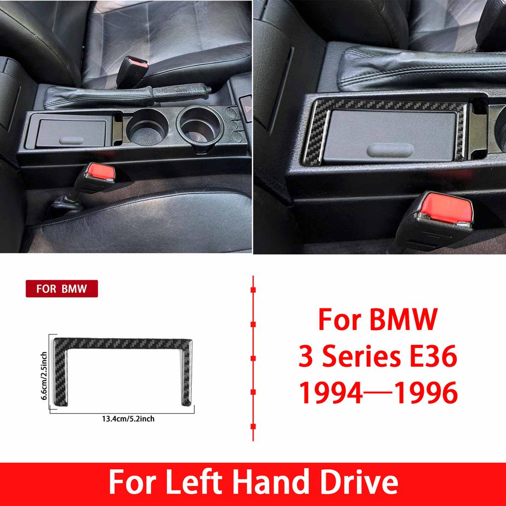 For BMW 3 Series E36 1994 1995 1996 Car Accessories Carbon Fiber Copilot Strip Air Vent Gear Shift Panel Interior Trim Sticker