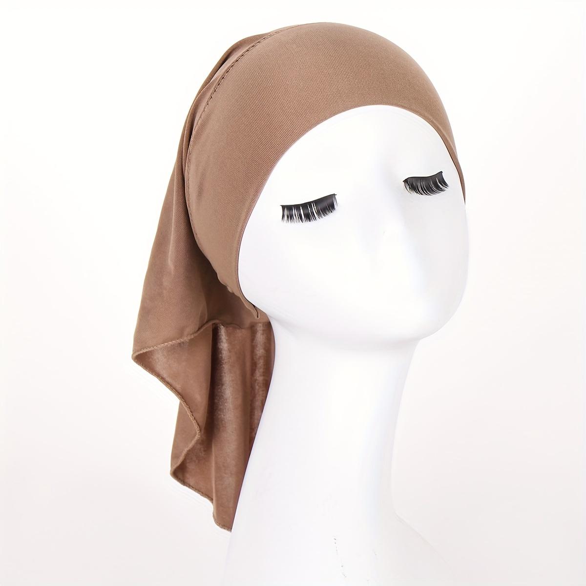 

Solid Color Inner Hijab Hat Elastic Turban Causal Head Wraps Ramadan Muslim Fashion Headscarf Bandana For Women