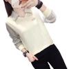 2025 Women's Long Sleeve Striped Knit Polo Collar Top