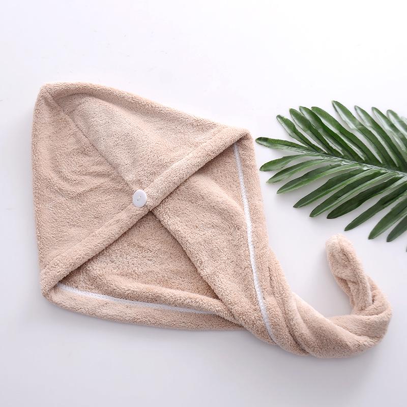 Soft Absorbent Coral Fleece Hair Towel & Cute Shower Cap Headband