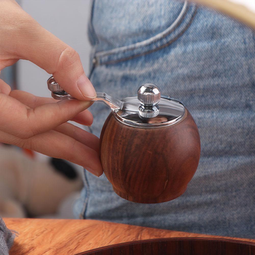 Wooden Pepper Mill Ceramic Grinding Core Manual Pepper Grinder for Grilling Frying