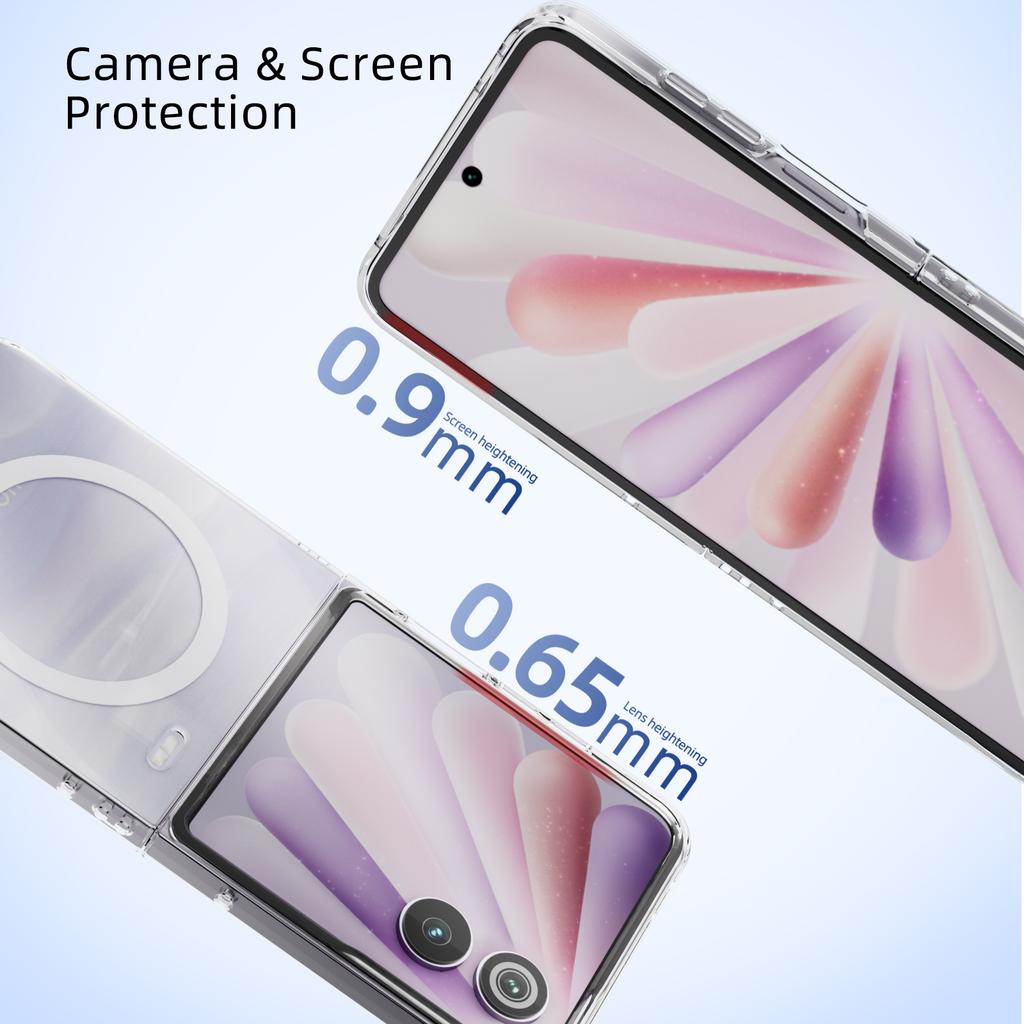 ABEEL For Honor Magic V Flip 2 Magnetic Case Clear PC Anti Scratch Phone Cover