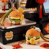 Key Buckle Hamburg Key Chain Lucky Plush Food Keychain Creative Fortune Burger Pendant  Women