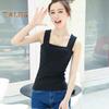 Damen Tanktops mit Hosenträgern, quadratischem Kragen, ärmellos, einfarbig, schmale Passform, Camisole für den Sommer