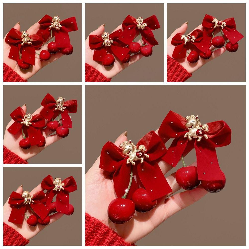 2 Stück/Set Süße Kinder Neujahrs-Haarnadel Hanfu Kopfschmuck Antiker Stil Haarspange Winter