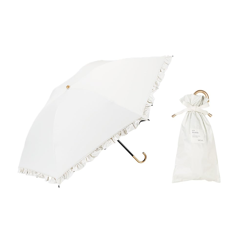 

Складной солнцезащитный зонт Waterfront Slender с защитой от УФ-лучей и тепла, Зонт, Молочно-белый, 50 см, С оборками, Серия, Ручка, Защита, Складной,