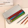Metal Pen Box Iron Box Versatile Metal Pencil Stationery Students Spacious Heavy Duty Pen Box Rectangular Fountain Pen Case