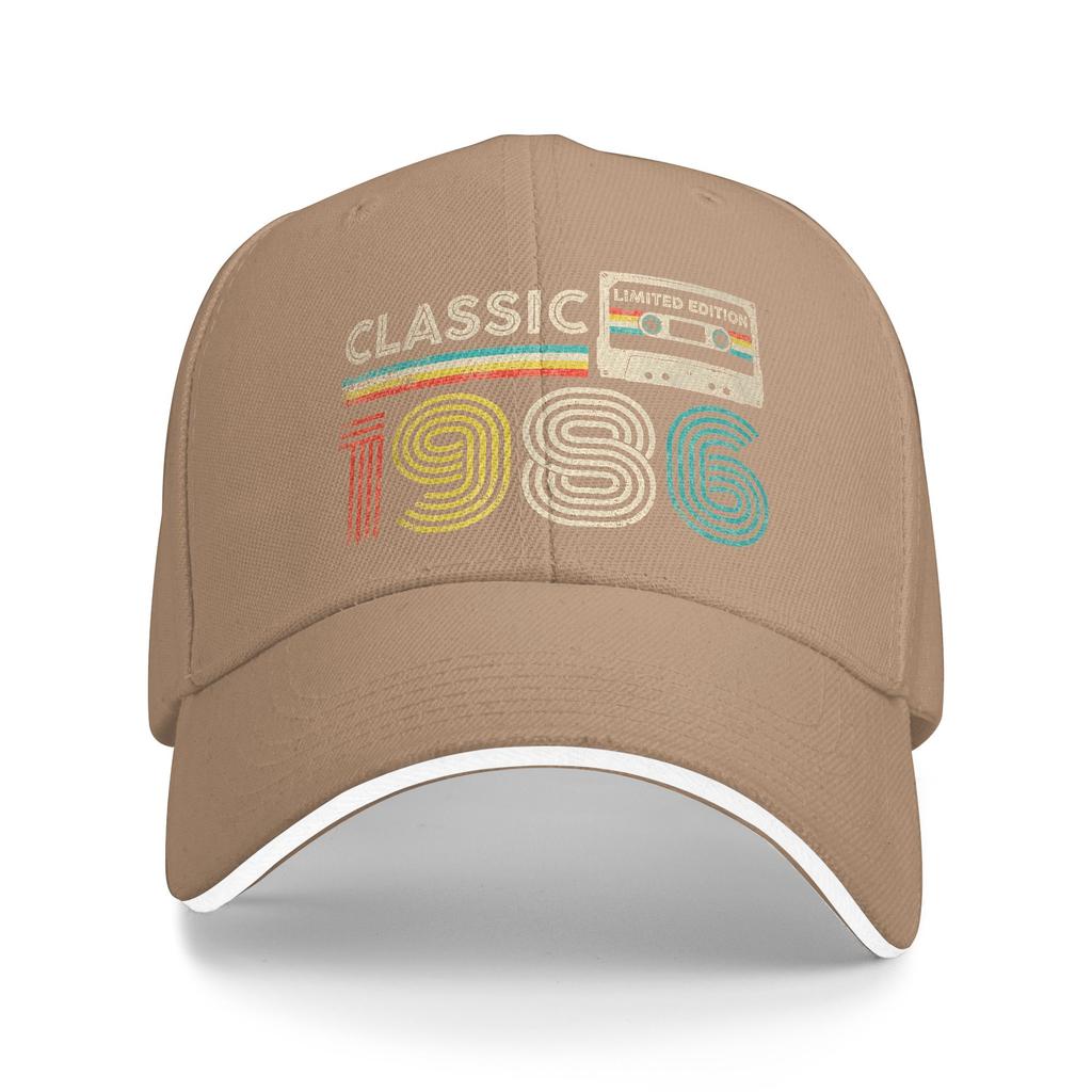 Classic 1986 Vintage 1986 Cassette Tape Sun Baseball Cap Spring Men Print Trucker Hat Quality Fashion Tennis Skate Snapback Cap
