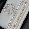 Vintage High Quality Maillard Color High Quality Strong High Gloss Imitation Pearl Necklace Collarbone Chain