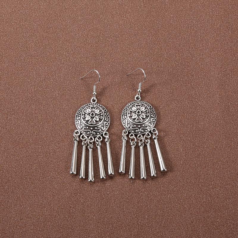 Handmade Retro Bohemian Ethnic Tassel Earrings for Women, Long Thai Style