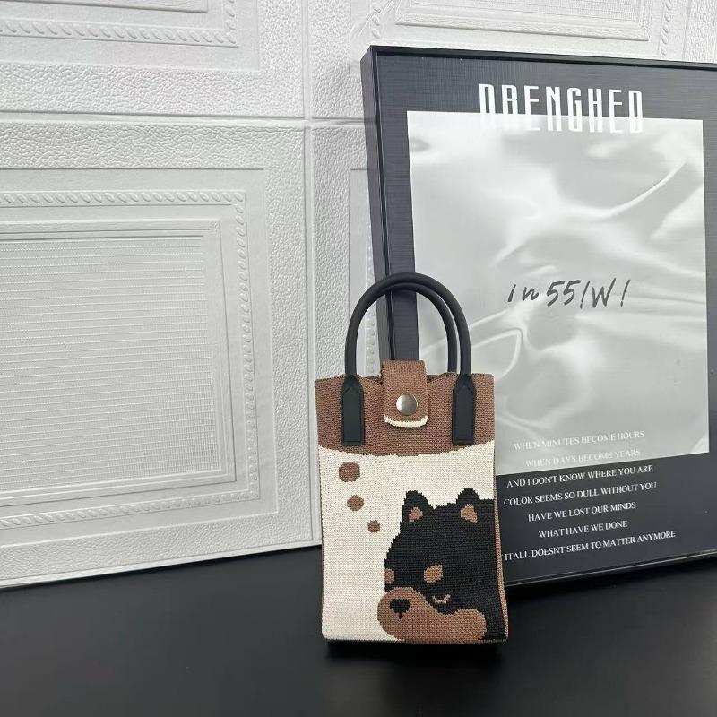 Premium Sense Ns Mobile Phone Bag New Cartoon Knitted Bag Dopamine Niche Versatile Messenger Shoulder Bag Handbag