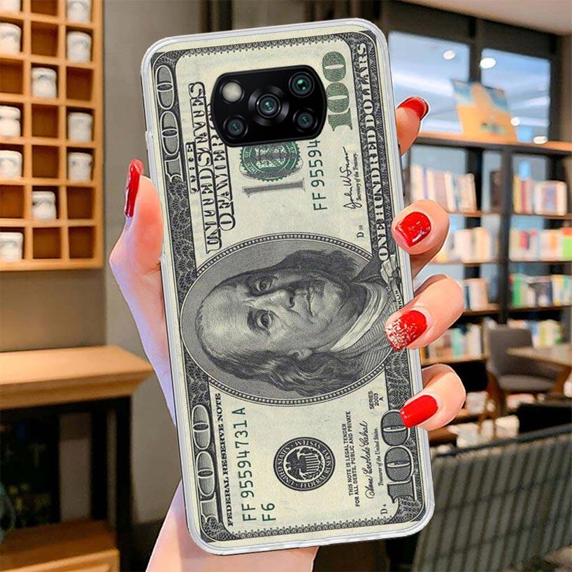Banknote Dollar Cash Money Cover Phone Case For Xiaomi Poco F7 Ultra X7 X6 X5 Pro M7 Redmi 15C 15 13C 13 12C 12 10C 10 9A 9C 9T