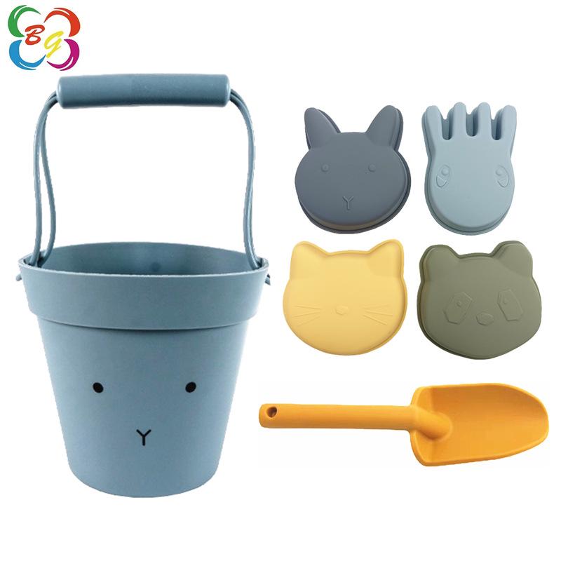 Outdoor Parent-Child Interactive Silicone Beach Bucket Set – Baby Sand, Water, and Snow Play Tools