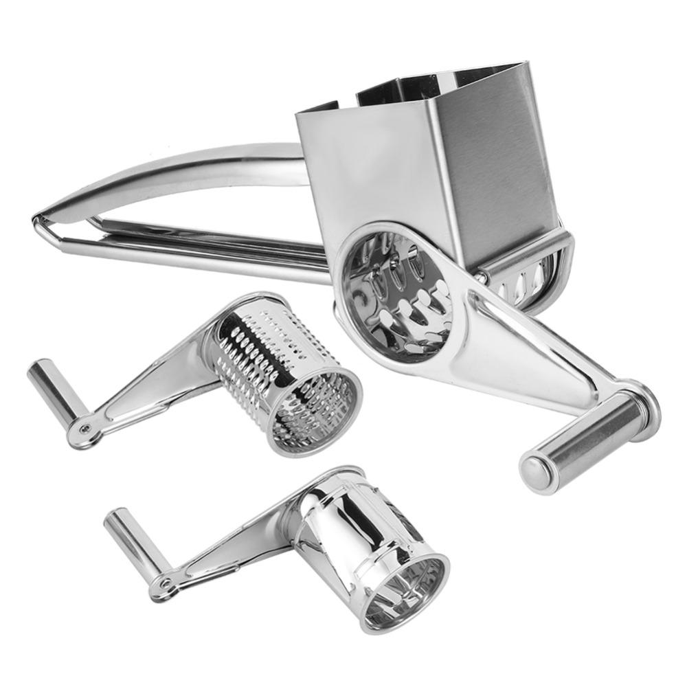 Silver Hand Crank Cheese Grater Stainless Steel Cheese Shredder Tool Cheese Cutter Slicer Kitchen