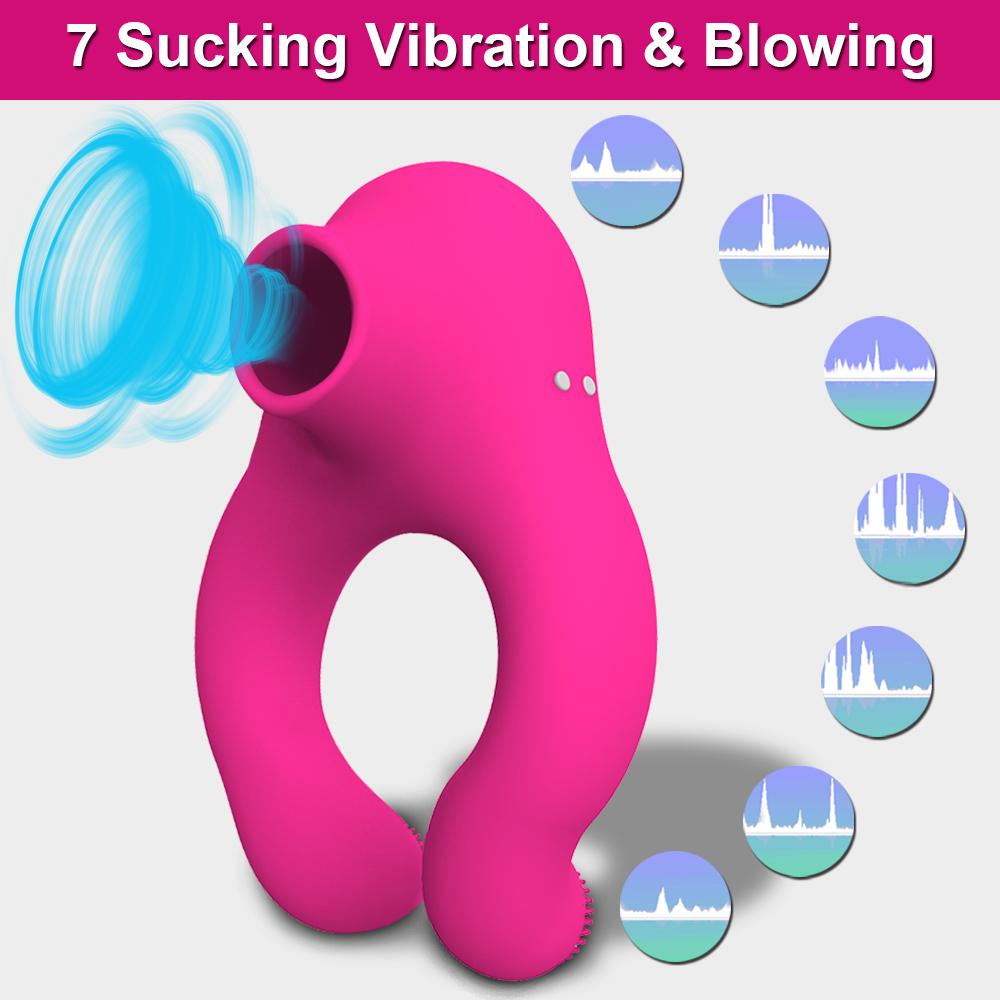 10 Frekvens sugende Vibrator Sex Shop Penisring Clit Suger Cock Ring Voksenprodukter Pungmassasjeapparat Sexleketøy for par