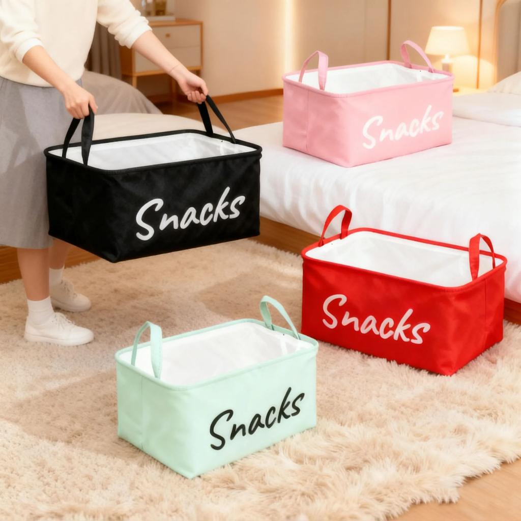 Cotton-Linen Home Foldable Storage Box Large Capacity Storage Basket Multi-Functional Storage Tote Toy Basket for Bedroom
