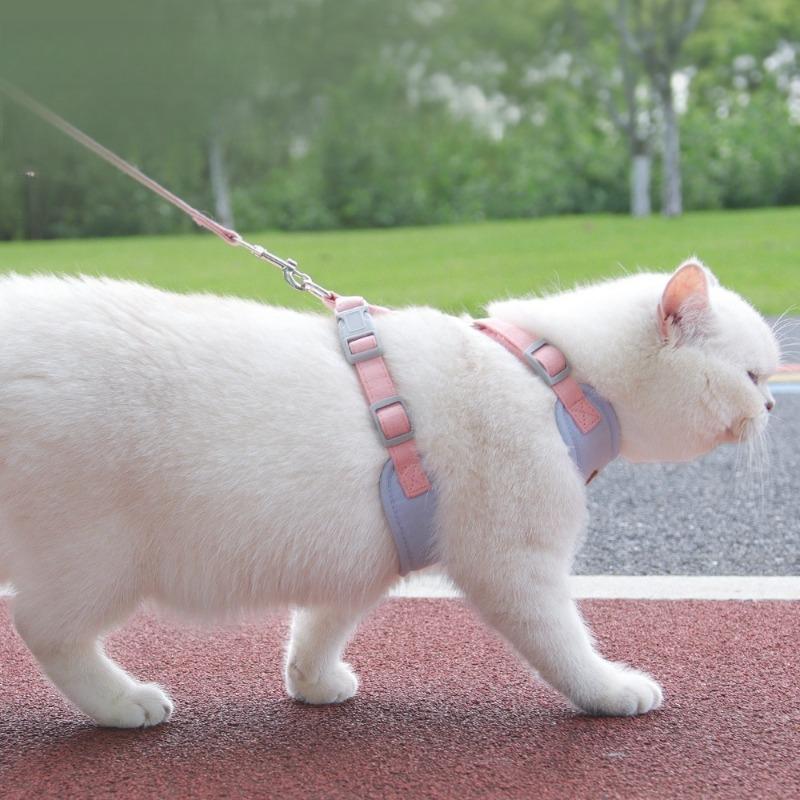 1PC Cat Traction Rope New Anti-break-free Cat Chest Strap Go Out Walking Cat Rope Adjustable Pet Traction Rope