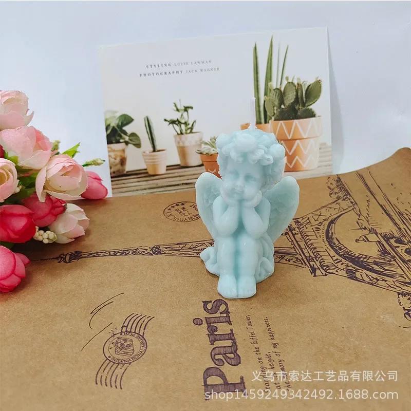 

Милые свечи Купидон Ангел Ароматическая свеча Инс Маленькое искусство Декоративные Ароматические свечи Дом Ароматное Украшение Свеча Реквизит для позирования небесно-голубой