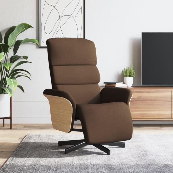 VidaXL Fauteuil inclinable avec repose-pieds marron tissu 356604