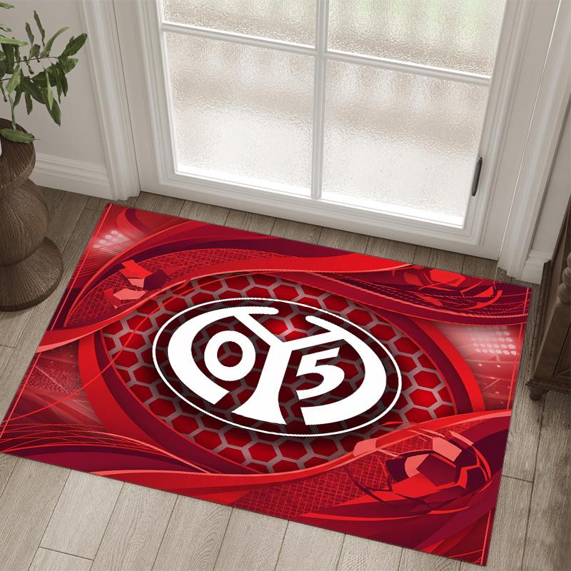 Tappeto in velluto di cristallo design FC Mainz Accogliente Non?Tappeto Stampato Antiscivolo per Camera da Letto Soggiorno Ingresso