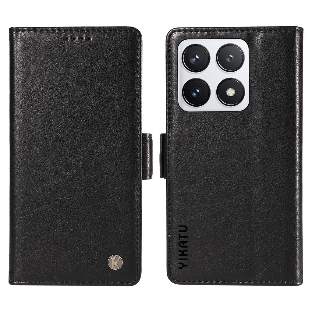 YIKATU YK-007 For Xiaomi 14T Pro Case Side Buckle PU Leather Phone Cover Litchi Texture