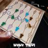Gilt Fulu Powder Fritillary Gourd Fulu Gemstone Bracelet Haute Couture Jewelry Natural White Crystal Flower Ball Flower God Bracelet