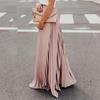 2025 Spring/Summer Solid Color Pleated Women's Midi Skirt - Large Swing Design