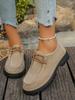 Autumn 2025 Plus Size Soft Sole Square Toe Lace-Up Moccasins