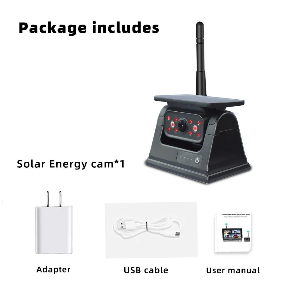 Wireless WiFi Solar Backup Camera Magnetic BaseAI Blind Spot Alarm Backup for IPhone Android Bus Van Truck RV Front Rear View