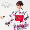 Yukata-Set Yukata-Obi Retro-Muster 6 Damen 2-teilig + Halbbereich (Blumen (KSK-1010))