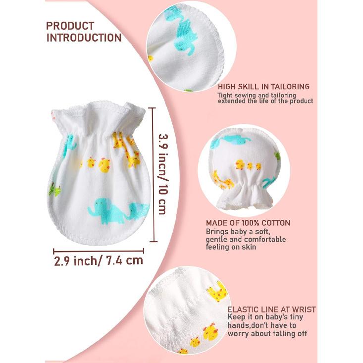 Syhood Newborn Baby Mittens No Scratch Unisex Baby Gloves for 0-6 Months Boys Girls(17 Pairs)