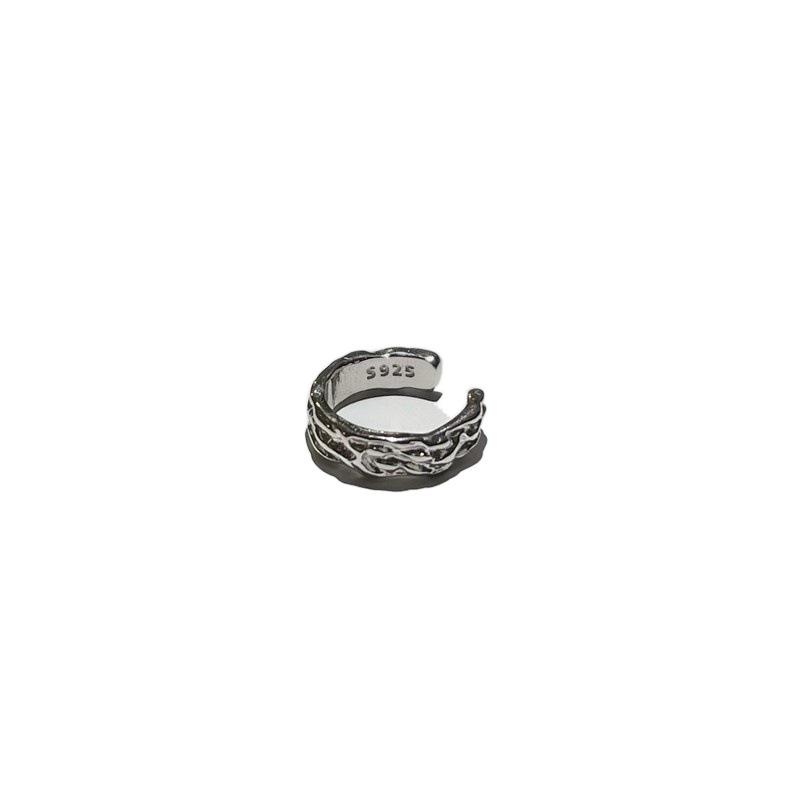Dark Style Irregular Ear Bone Clip in S925 Silver - Trendy, No Piercing Needed