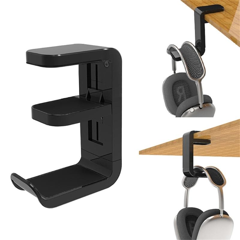 Space Saving Headphone Stand with NonSlip Pad Rotating Arm for Desks, 360°Rotating Hook for Tidy Desk Setups Hanger