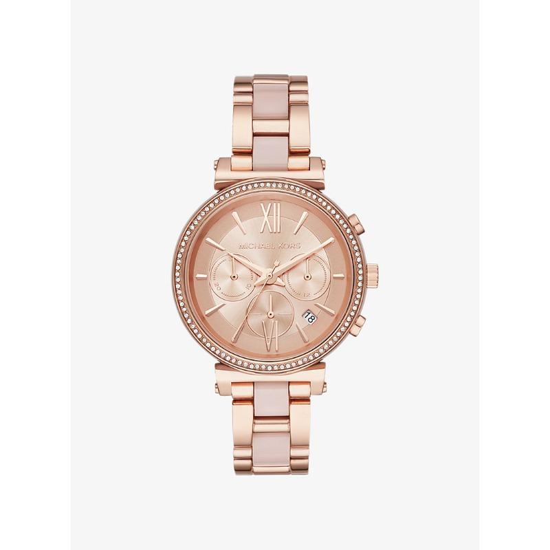 Michael Kors MK6560 Sofie Crystal Two-Tone Stainless Steel Chronograph Ladies Watch золотой