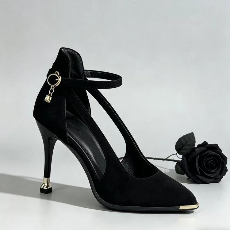 Fashionable French Style Pointed Toe High Heels Spring Autumn New Arrival Women's Wear Outside Casual Low Cut Slip-On Shoes