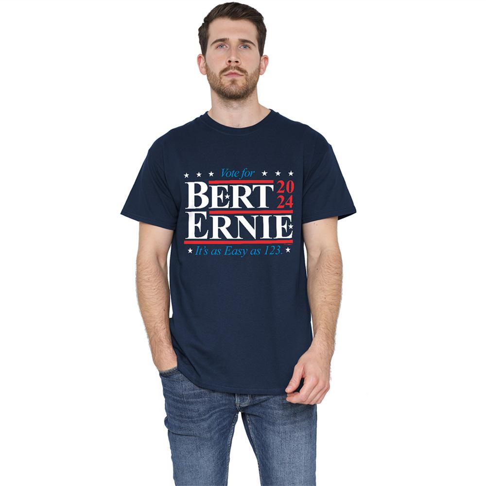 Sesame Street Unisex Adult Bert Ernie For President 123 Vote T-Shirt
