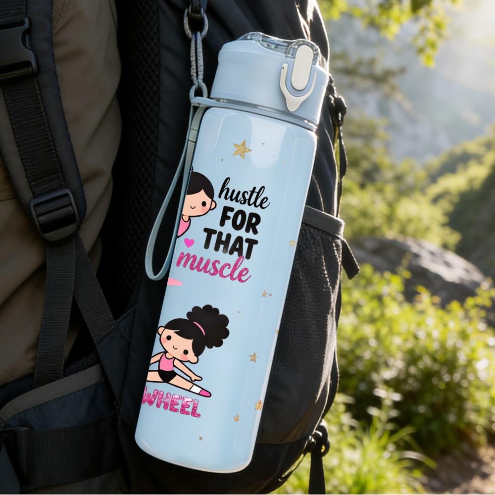 1PC Girl Power Sarcastic Feminist Quote 750ml Color Plastic Sports Water Bottle Leakproof Flip Straw Lid Suitable for Sports Office Home Use
