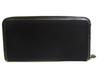 Authentische PRADA Schwarzes Nylon Leder Gold H/W Runder Reißverschluss Lange Geldbörse #a570 Generalüberholt