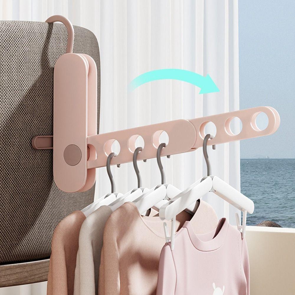 2Pcs Plastic Folding Clothes Hanger Rack Hanging Clothes Hanger Clothes Storage Organizer Hotels