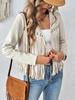 New Fringed Jacket with Faux Fur and Tassel Decoration, No Button Short Sleeve Women's Long Sleeve Cardigan Jacket